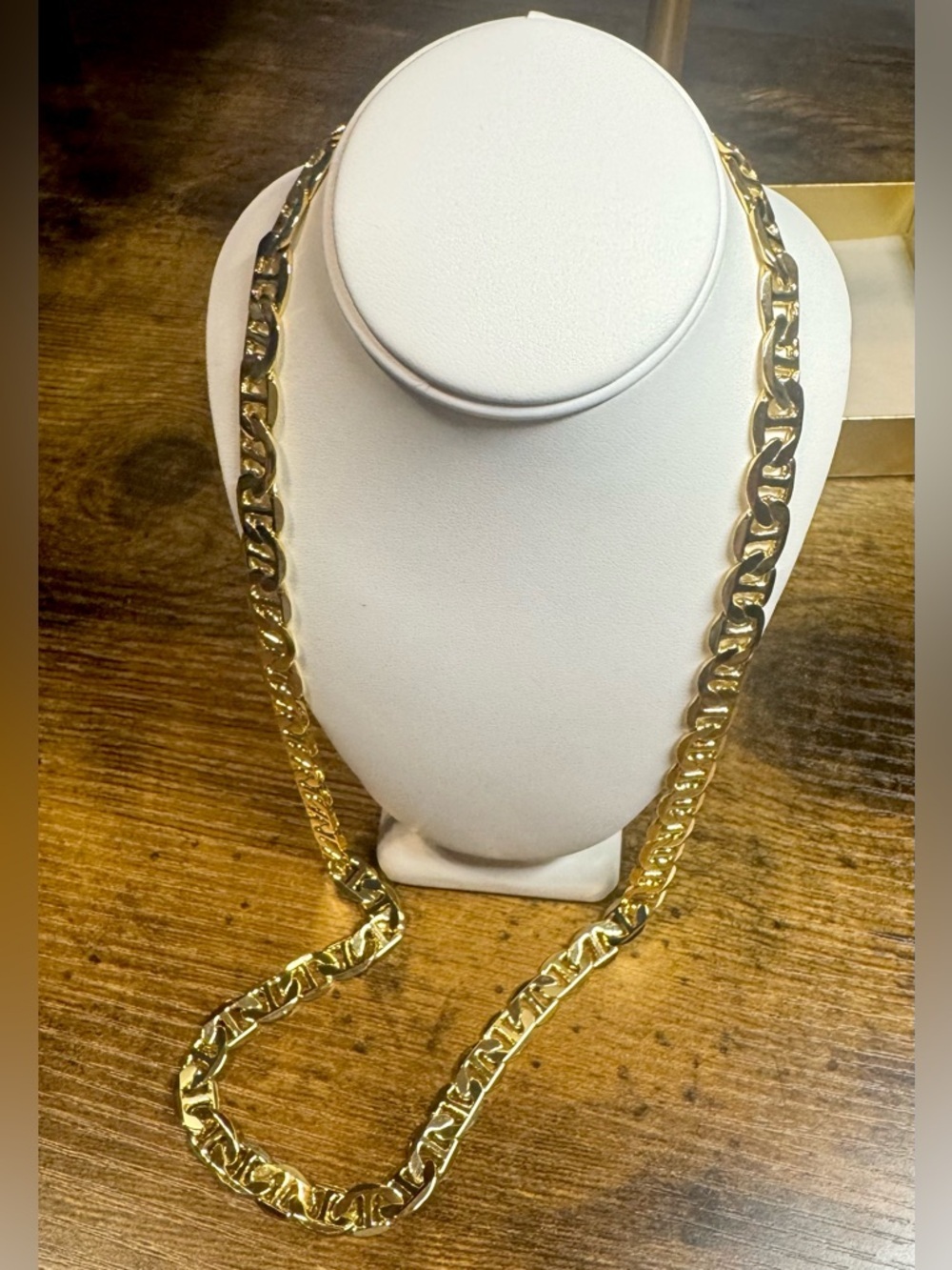 14KGP Designer Link Chain Necklace Statement Gold Tone 23” San Tropez Collezioni